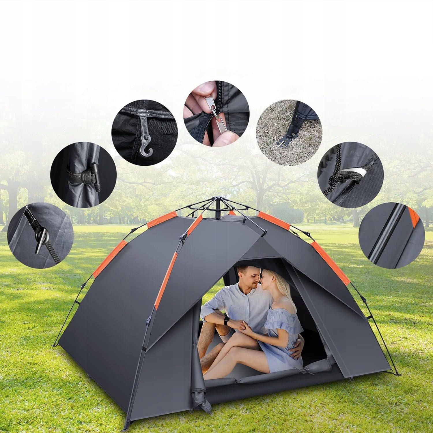 CAMPING TENT 2 PERSON WATERPROOF + DOUBLE LAYER COVER Manufacturer code iwqytyuiowq