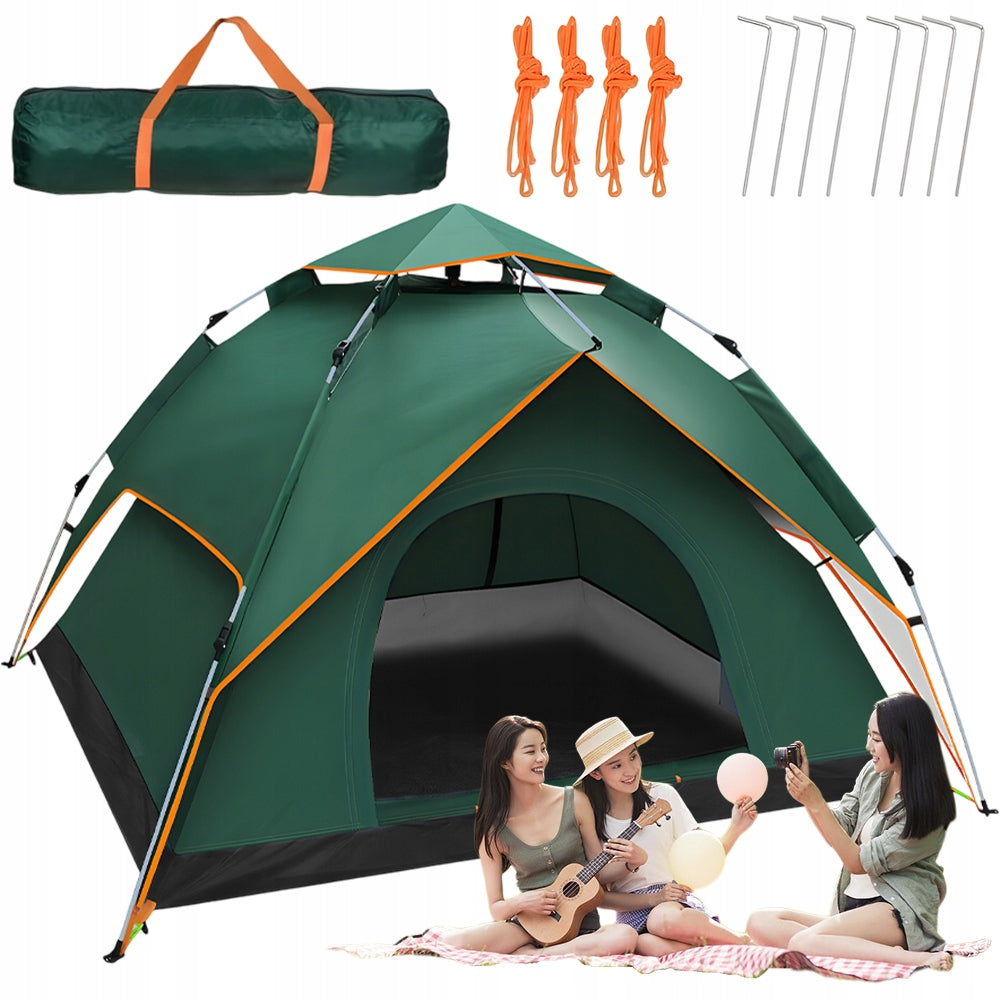 CAMPING TENT 3-4 PERSONS 235185135CM WATERPROOF ANTI-UV 2 DOORS