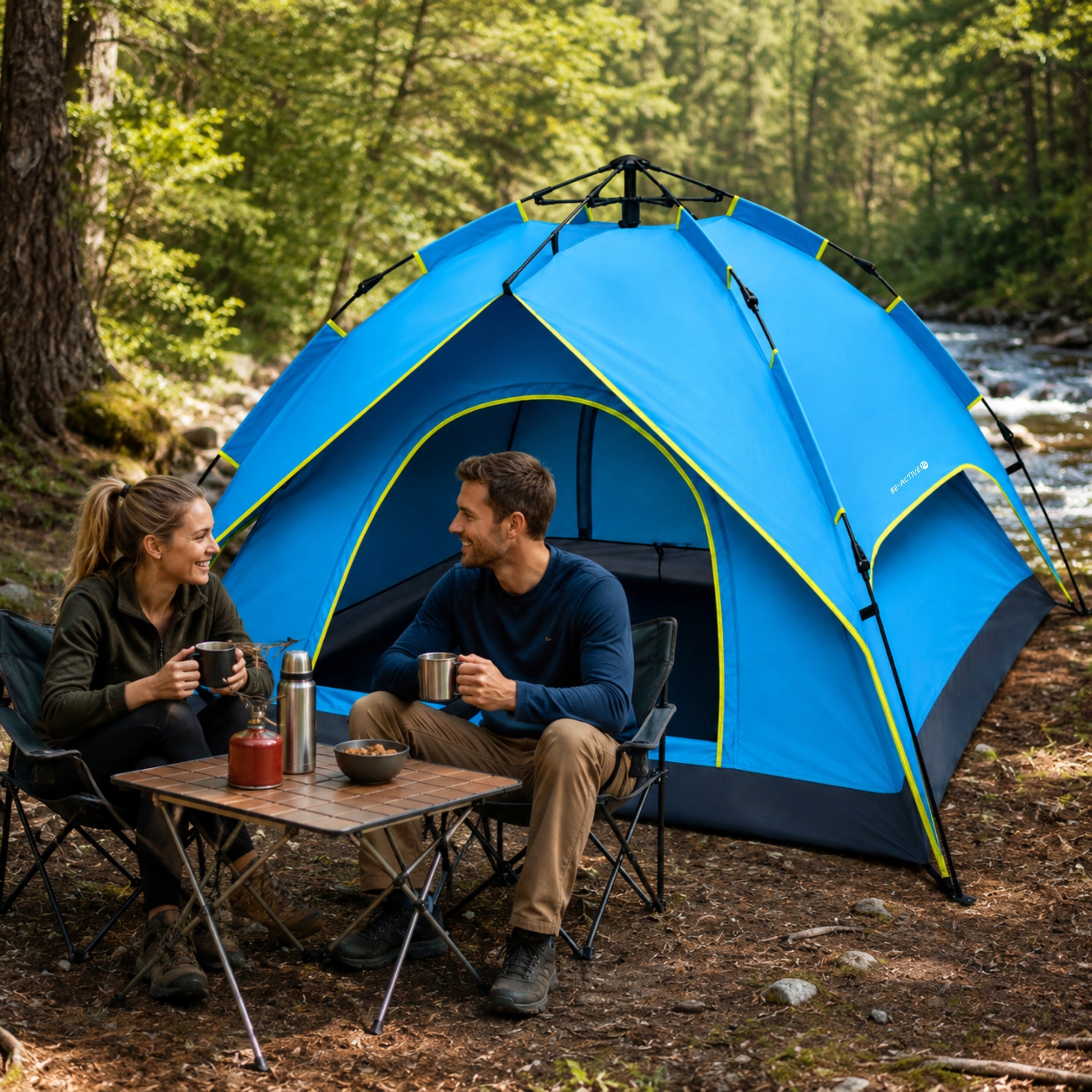 CAMPING TENT 3 PERSON WATERPROOF WITH MOSQUITO NET LARGE Packaging status original