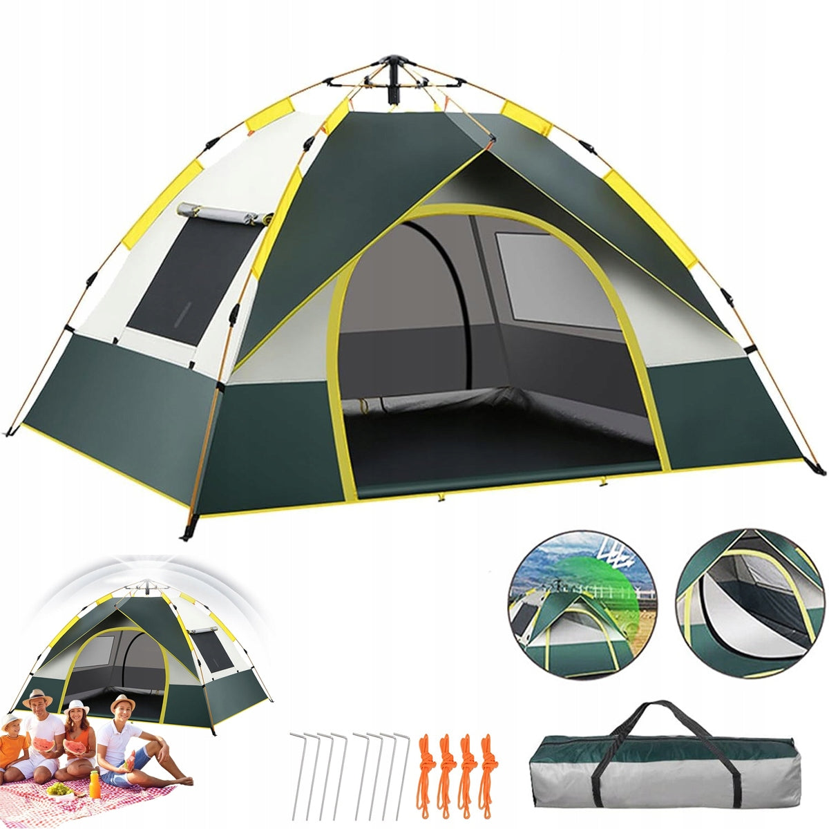 CAMPING TENT AUTOMATIC EJECTION 210*210*130CM WITH BAG
