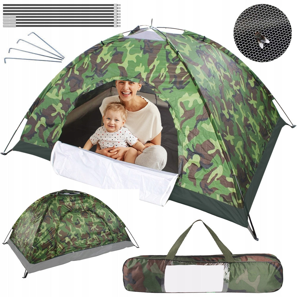 CAMPING TENT FOR 2 PEOPLE FOR HIKING, FOLDING FISHING
