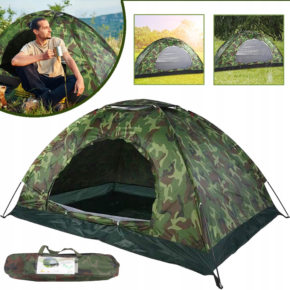 CAMPING TENT FOR 2 PEOPLE WINDPROOF LIGHTWEIGHT SELF-FOLDING TENT