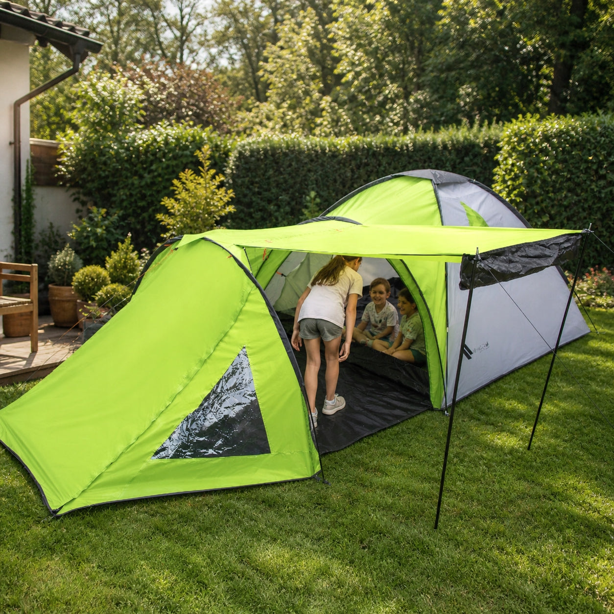 CAMPING TENT LARGE 4-PERSON IGLO 215x460cm WITH VESTIBULE Kind travel