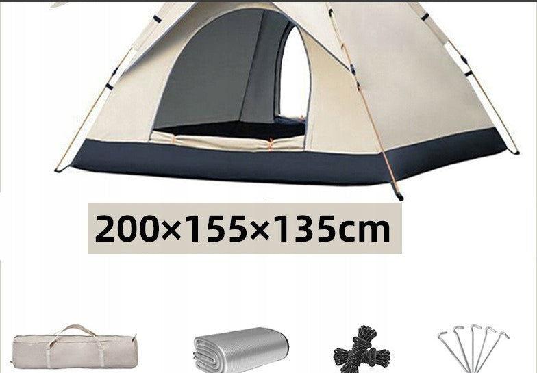 CAMPING TENT SELF-FOLDING TOURIST 2 PERSON BEIGE Waterproofness less than 1500 mm