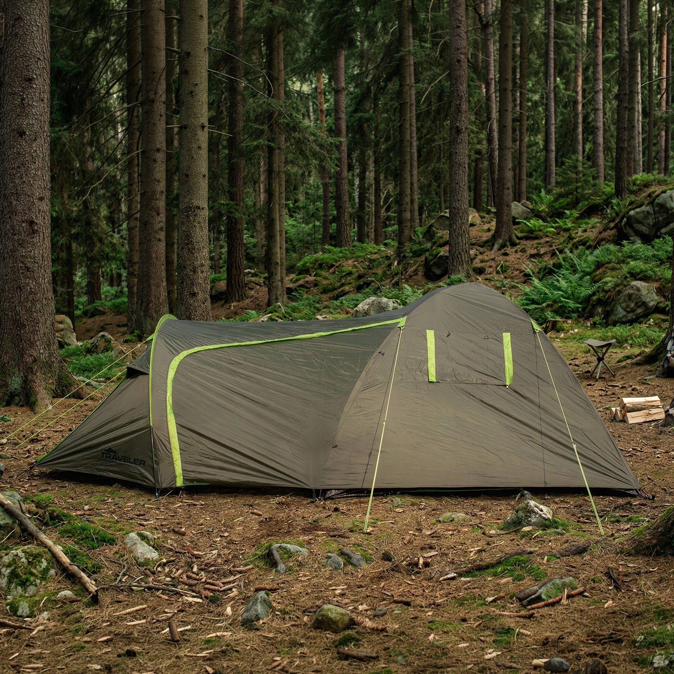CAMPING TENT TOURIST 3 PERSON WATERPROOF LARGE VESTIBULE VAYOX Waterproofness 4000 mm