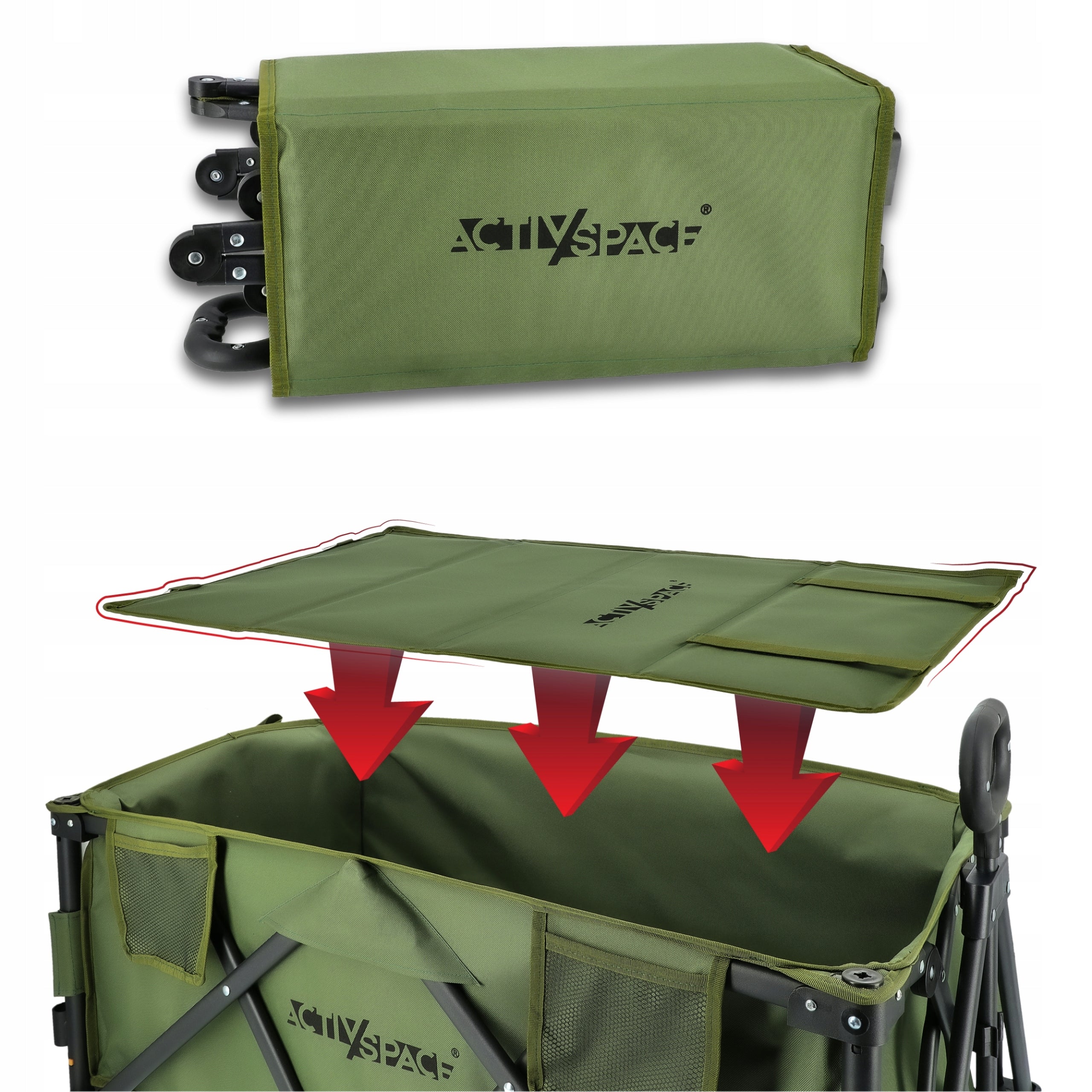 CAMPING TRANSPORT CART FOLDING GARDEN BEACH GARDEN TRAILER Product weight with unit packaging 14.2 kg