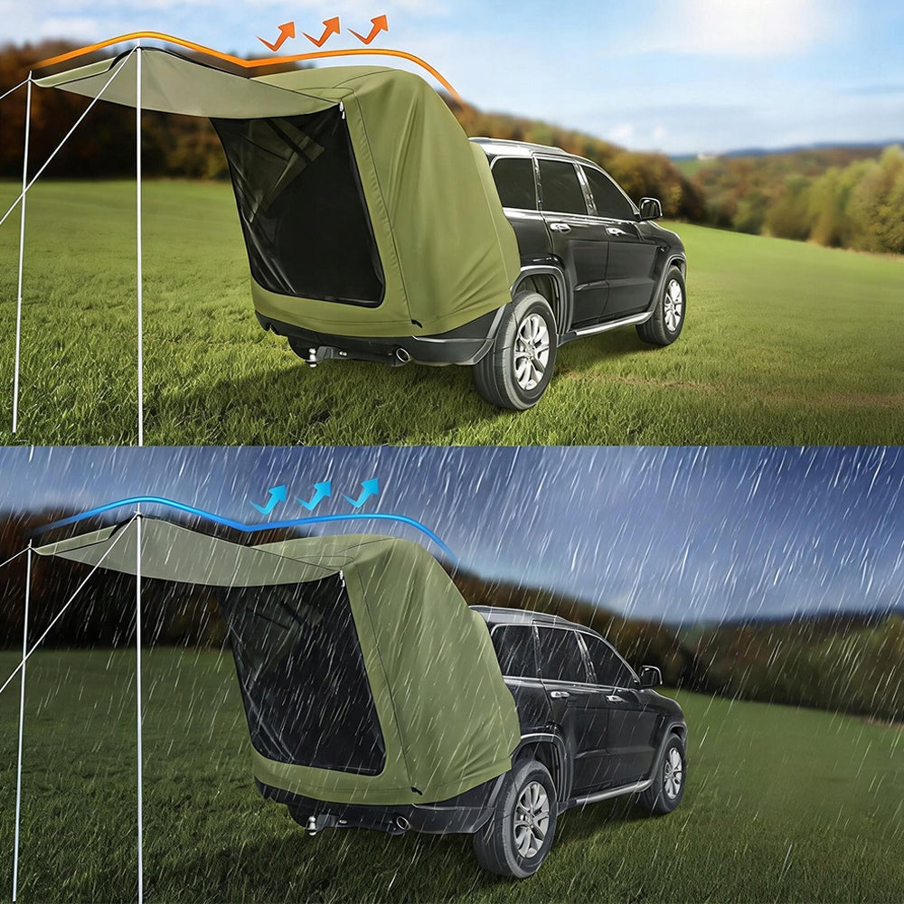 CAMPING VESTIBULE REAR FLAP TENT SUV FOLDING 120x120CM Model Namiot kempingowy Namiot podróżny