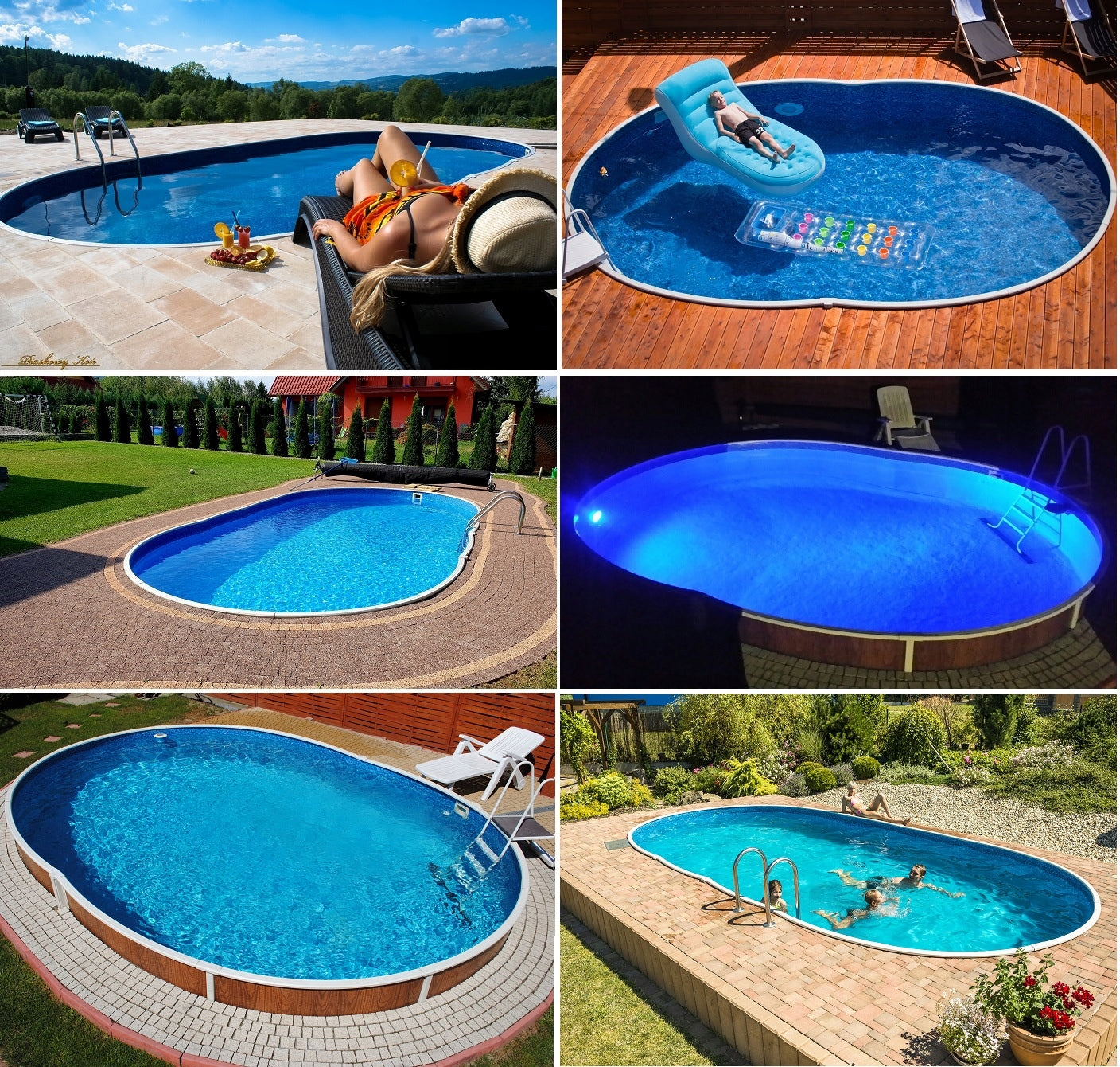 CANADIAN SWIMMING POOL 7,3X 3,7X 1,2 SET Z1 Height 120 cm