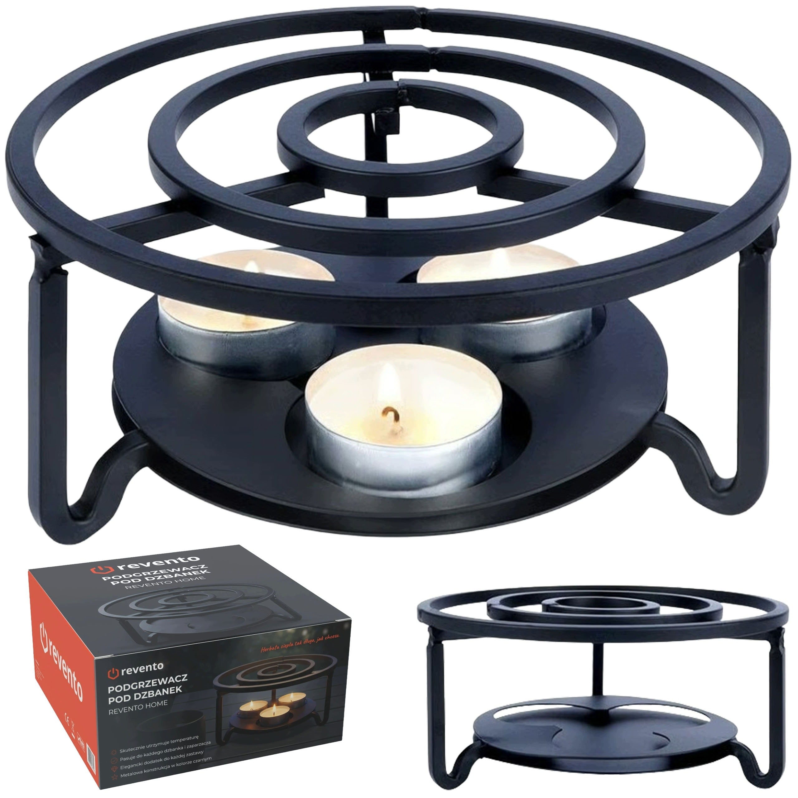 CANDLE POT WARMER INFUSER POT FONDUE BLACK