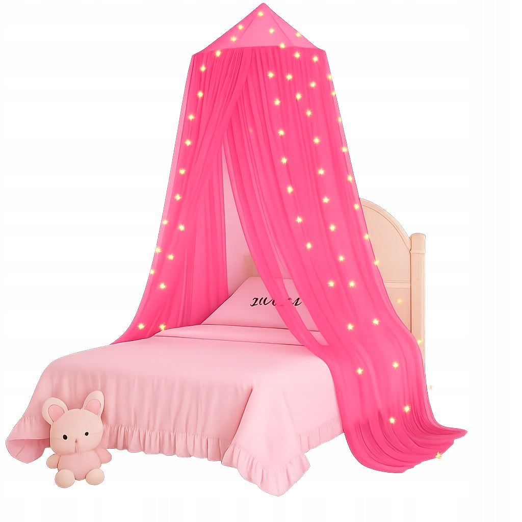 CANOPY MOSQUITO NET CHILDREN PINK OVER BED COT DECORATION