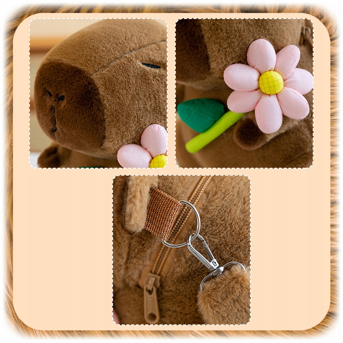 CAPYBARA PLUSH BACKPACK FOR KINDERGARTEN SCHOOL PLUSH TOY Manufacturer code 007209