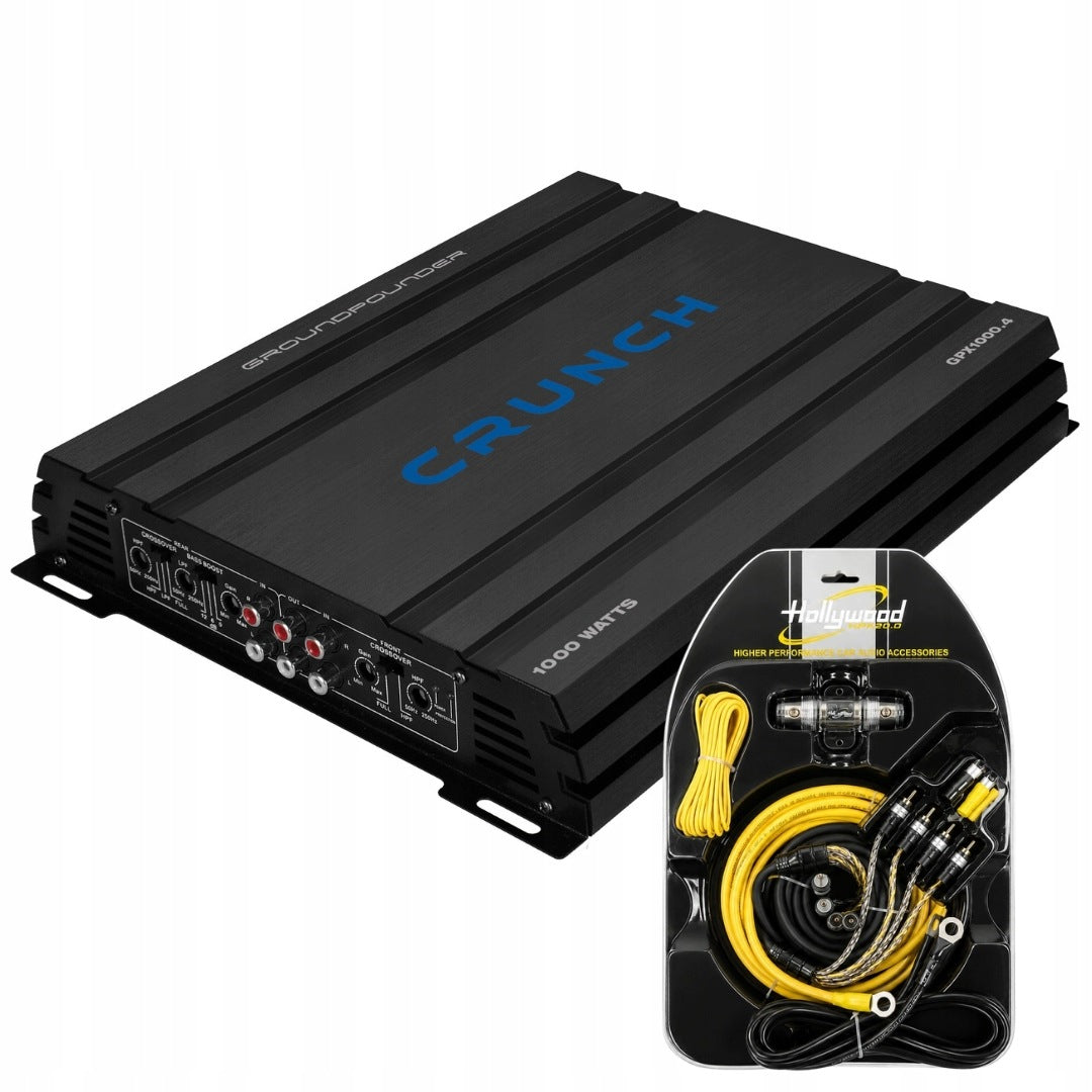 CAR AMPLIFIER 4-CHANNEL CRUNCH GPX1000.4 + CABLES 8.5mm2 CCA-48