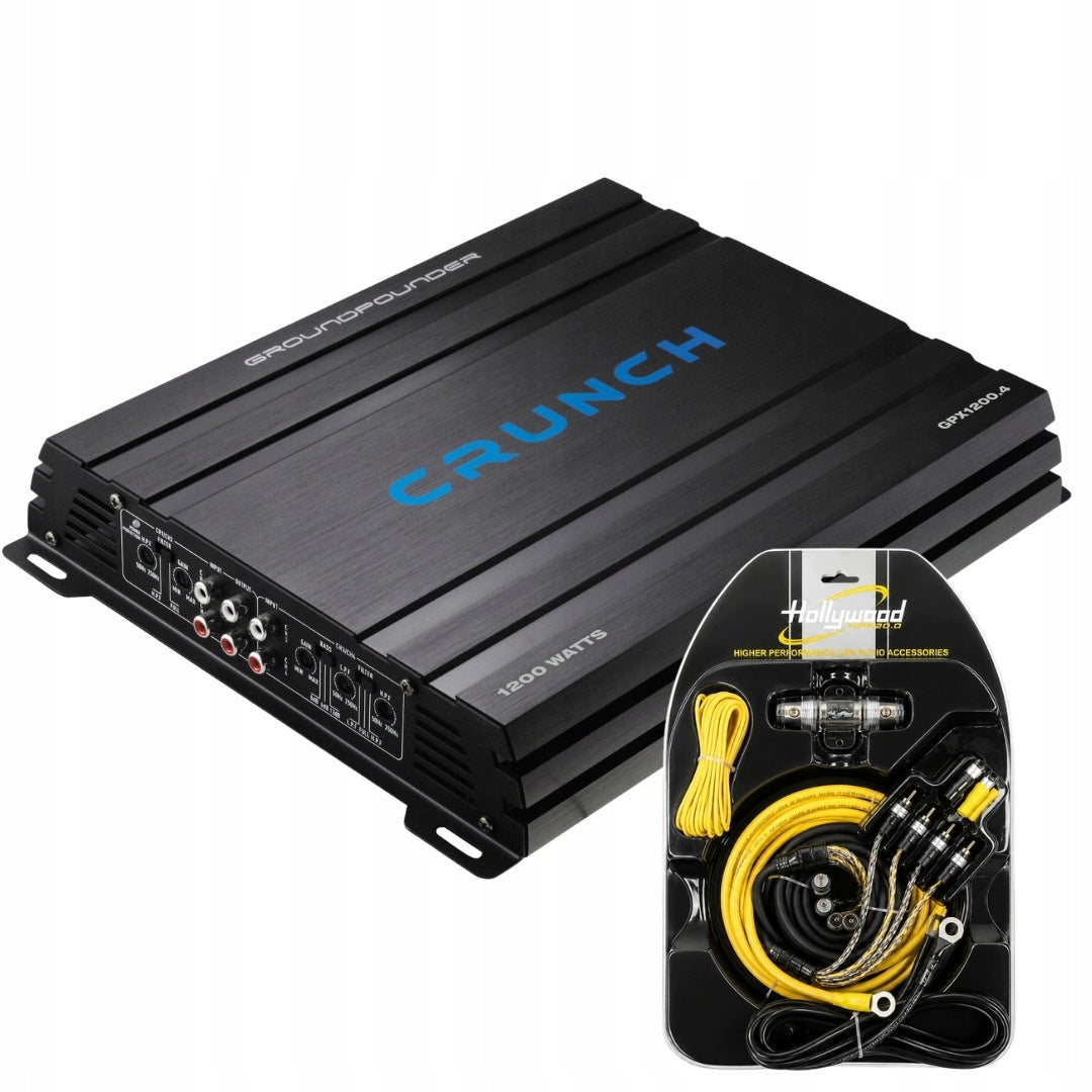 CAR AMPLIFIER 4-CHANNEL CRUNCH GPX1200.4 + CABLES 8.5mm2 CCA-48