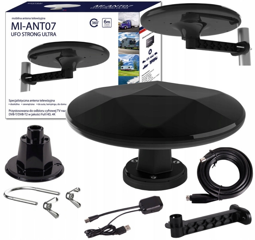 CAR ANTENNA MOBILE TV DVB-T2 UFO STRONG ULTRA MUX8 YACHT BUS MAGNET
