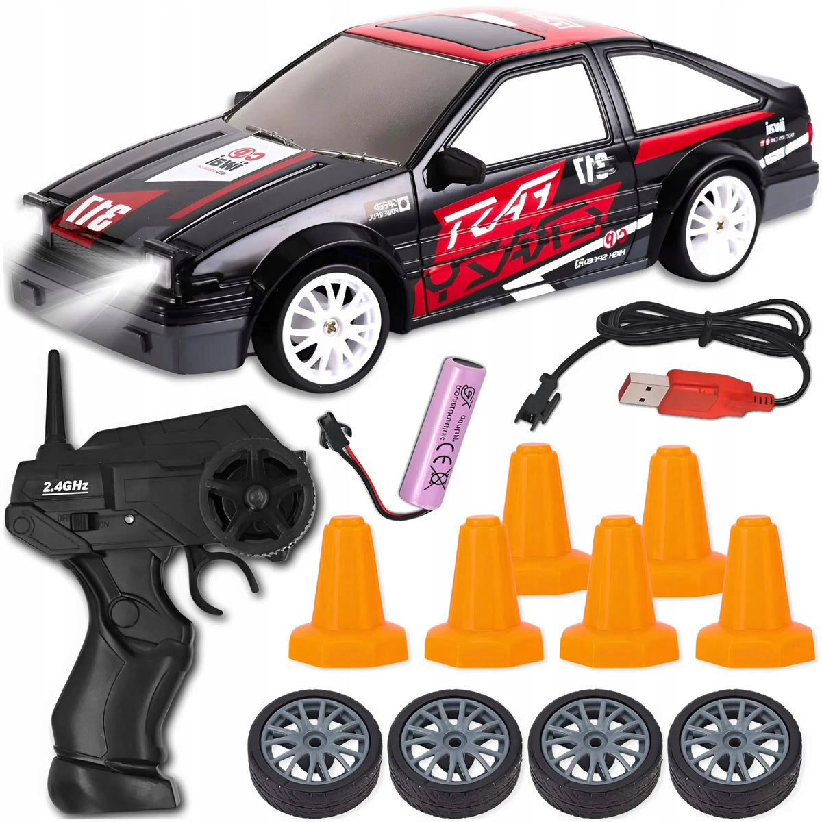 CAR AUTO REMOTE CONTROLLED DRIFT DRIVE 4X4 TOYOTA RC 4WD FOR DRIFTING Manufacturer code SAMOCHÓD ZDALNIE STEROWANY TOYOTA MEMFLOW