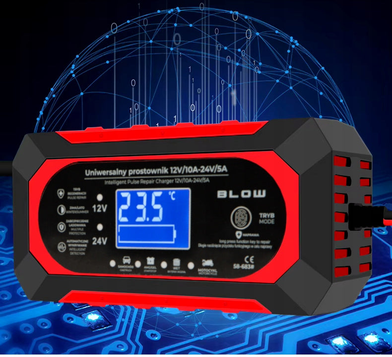 CAR BATTERY RECTIFIER AUTOMATIC REPAIR 24V 12V 10A LCD Manufacturer's catalog number 58-683#