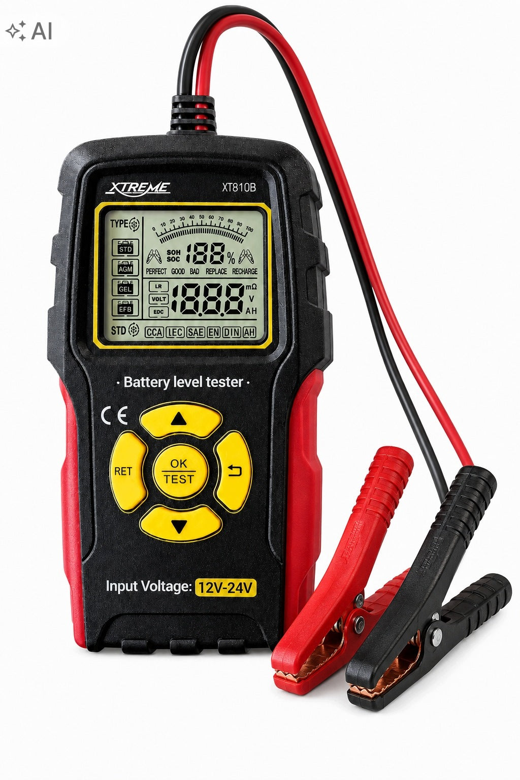CAR BATTERY TESTER 12V 24V BATTERY METER 3Ah – 200Ah Manufacturer code 58-671#