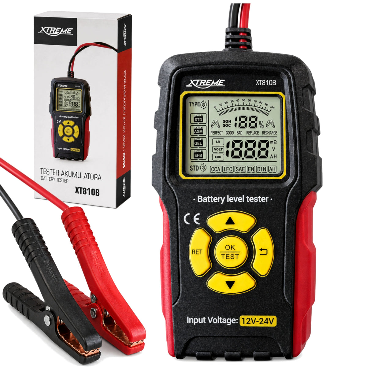 CAR BATTERY TESTER 12V 24V BATTERY METER 3Ah – 200Ah