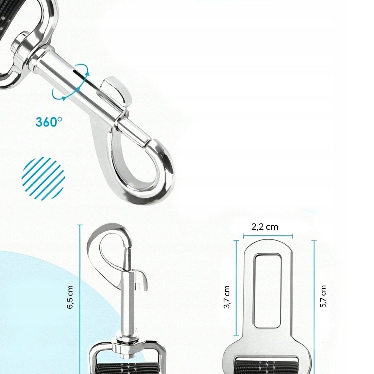CAR BELT FOR 2 DOGS DOUBLE LEASH SHOCK ABSORBER ADJUSTABLE Packaging status original