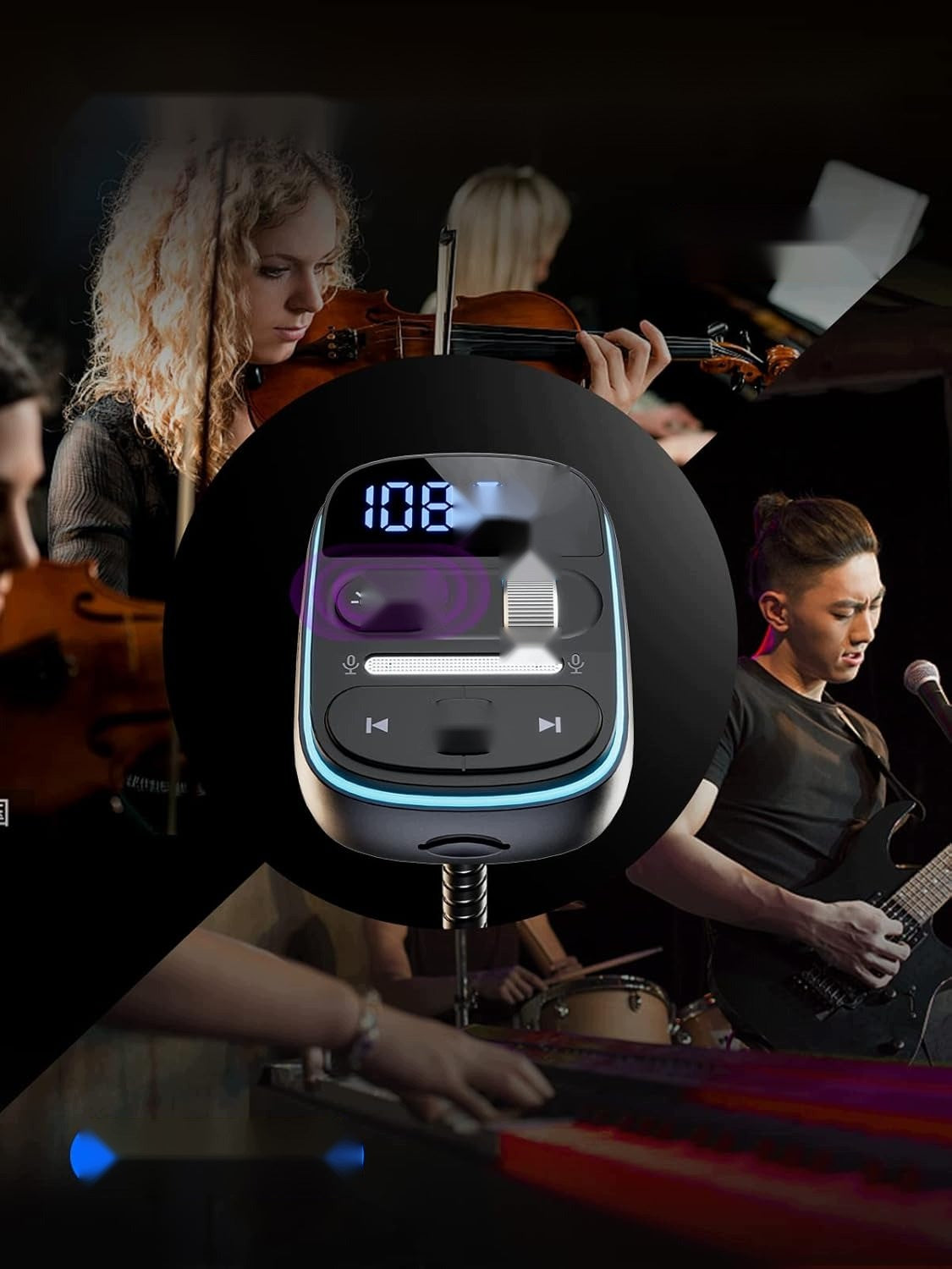 CAR BLUETOOTH FM TRANSMITTER WITH USB CHARGER PD QC MP3 PLAYER SD Manufacturer code 5908140177093
