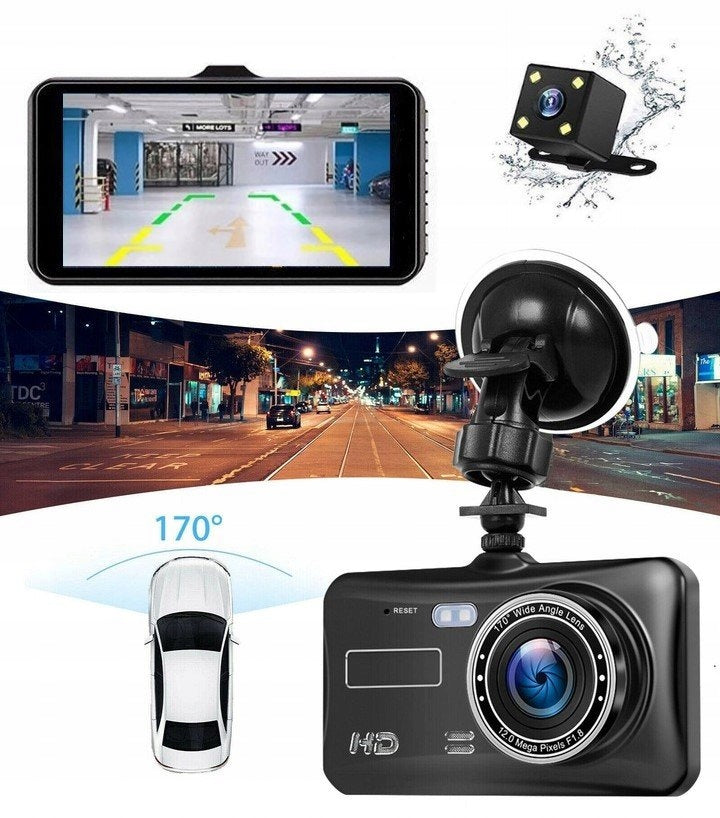 CAR CAMERA DRIVING VIDEO RECORDER FRONT REAR FULL HD REVERSING CAMERA Manufacturer code REJESTRATOR JAZDY PRZÓD TYŁ Z KAMERĄ COFANIA