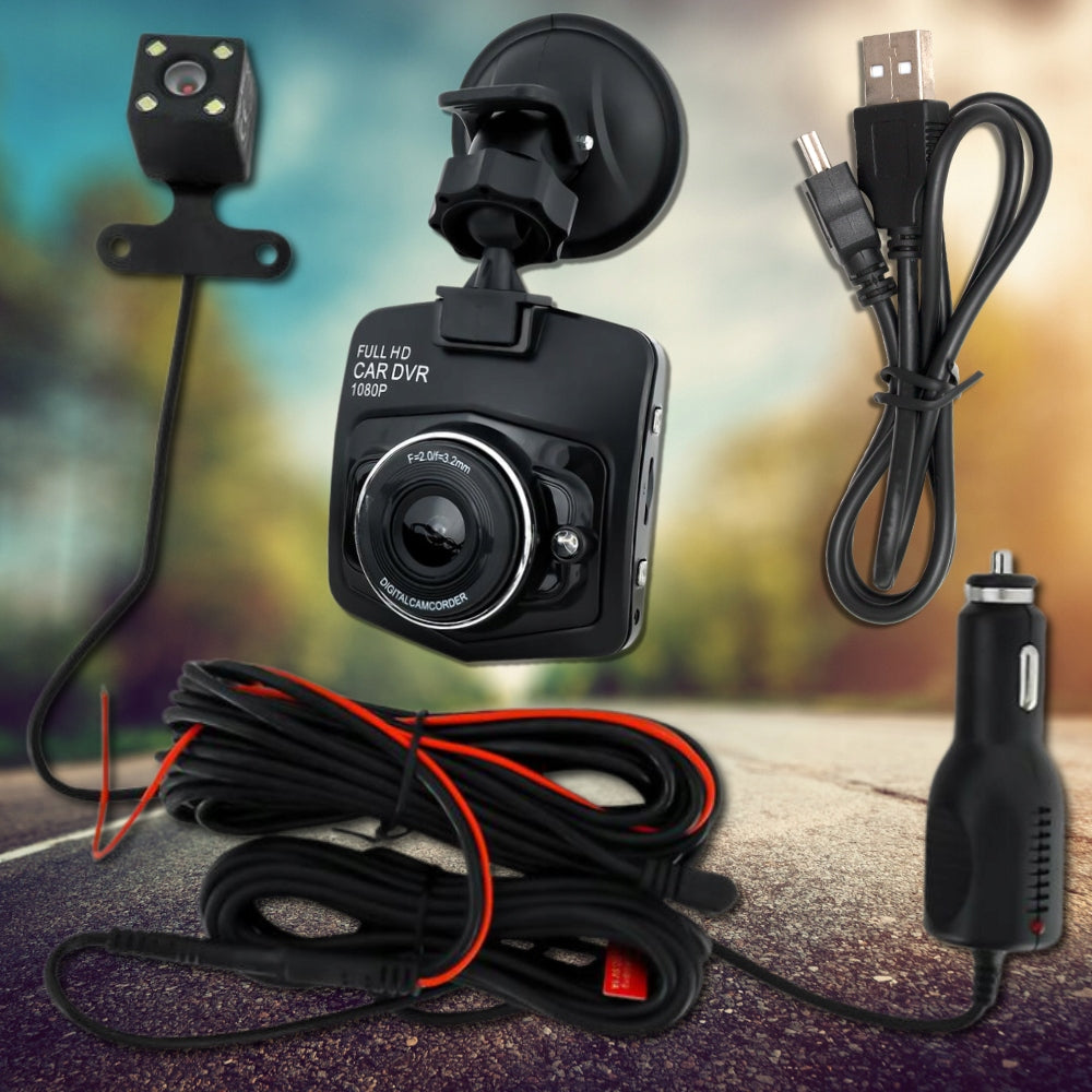 CAR CAMERA Driving Recorder Front + REAR 2in1 with LCD Full HD Memory card included 64 GB