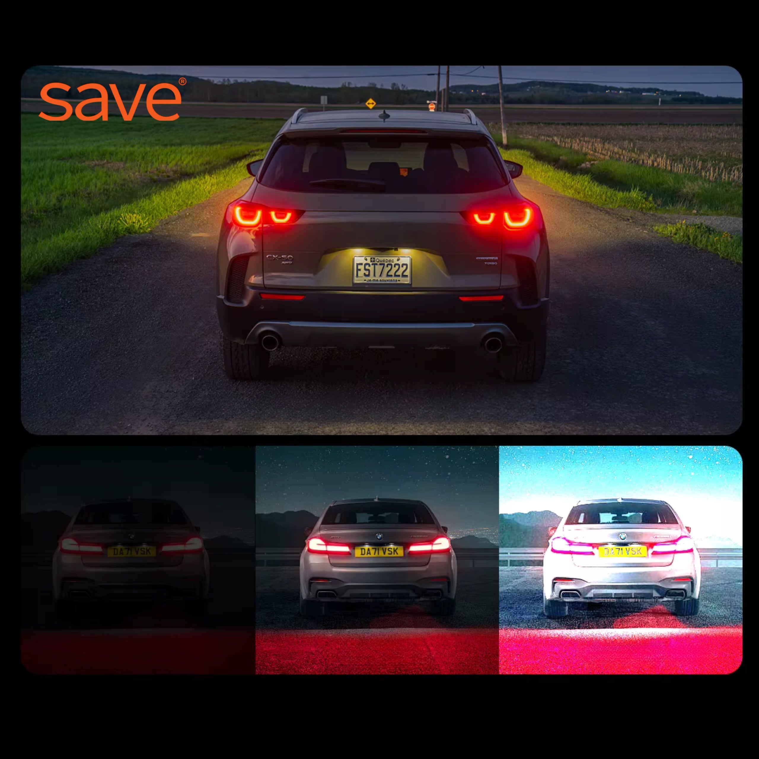 CAR CAMERA VIDEO RECORDER 3 CAMERAS VIDEO DRIVING RECORDER 4K PL Brand Save