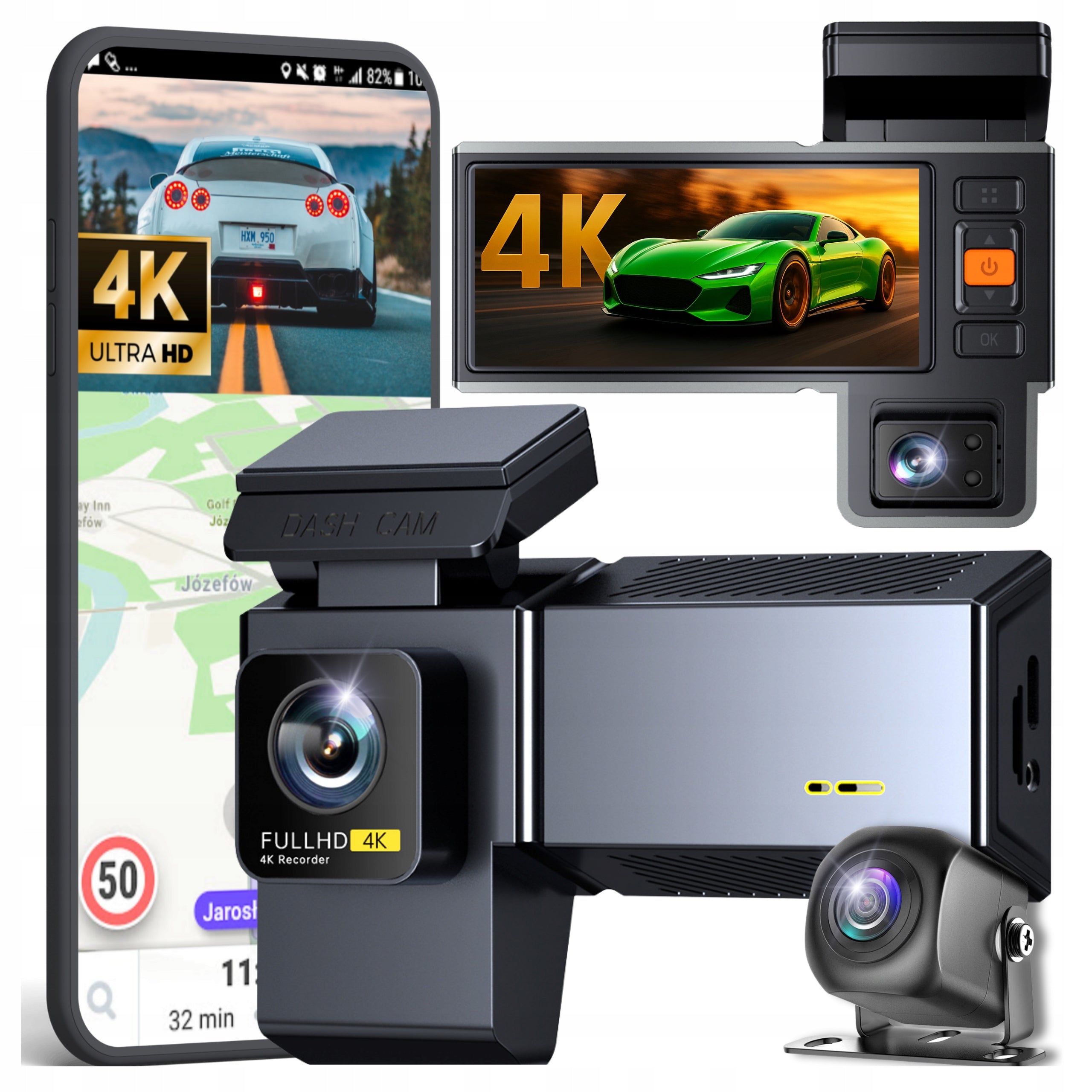 CAR CAMERA VIDEO RECORDER 3 CAMERAS VIDEO DRIVING RECORDER 4K PL