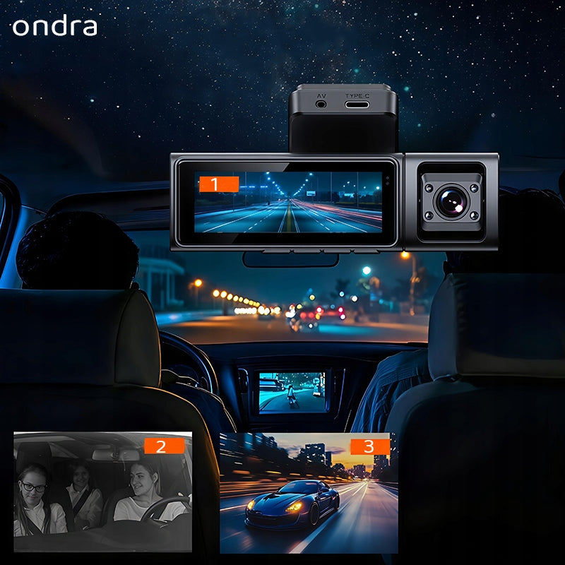 CAR CAMERA VIDEO RECORDER 4K UHD 3CAMERAS GPS WI-FI REVERSING CAMERA Recording quality Full HD (1920 x 1080) QHD (2560 x 1440) 4K UHD (3840 x 2160)