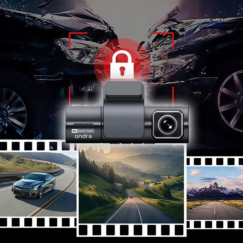 CAR CAMERA VIDEO RECORDER 4K UHD 3CAMERAS GPS WI-FI REVERSING CAMERA Viewing angle 145°