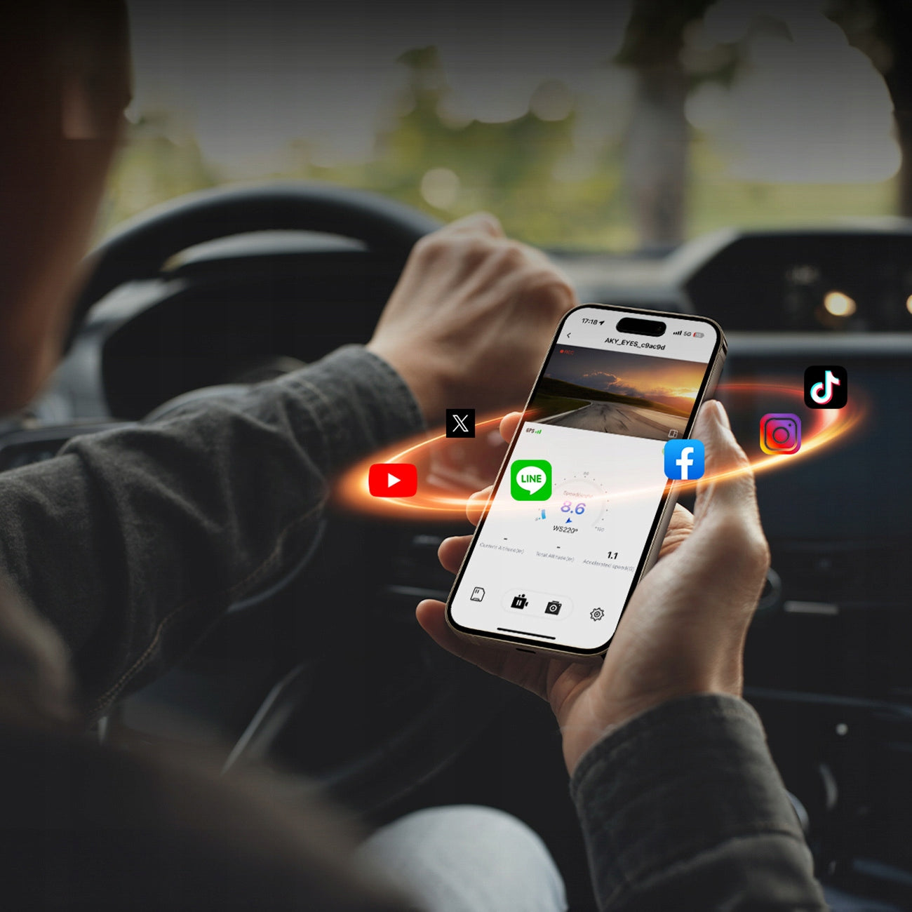 CAR CAMERA VIDEO RECORDER AKEEYO FullHD WIFI USB-C FATHER'S DAY Viewing angle 120°