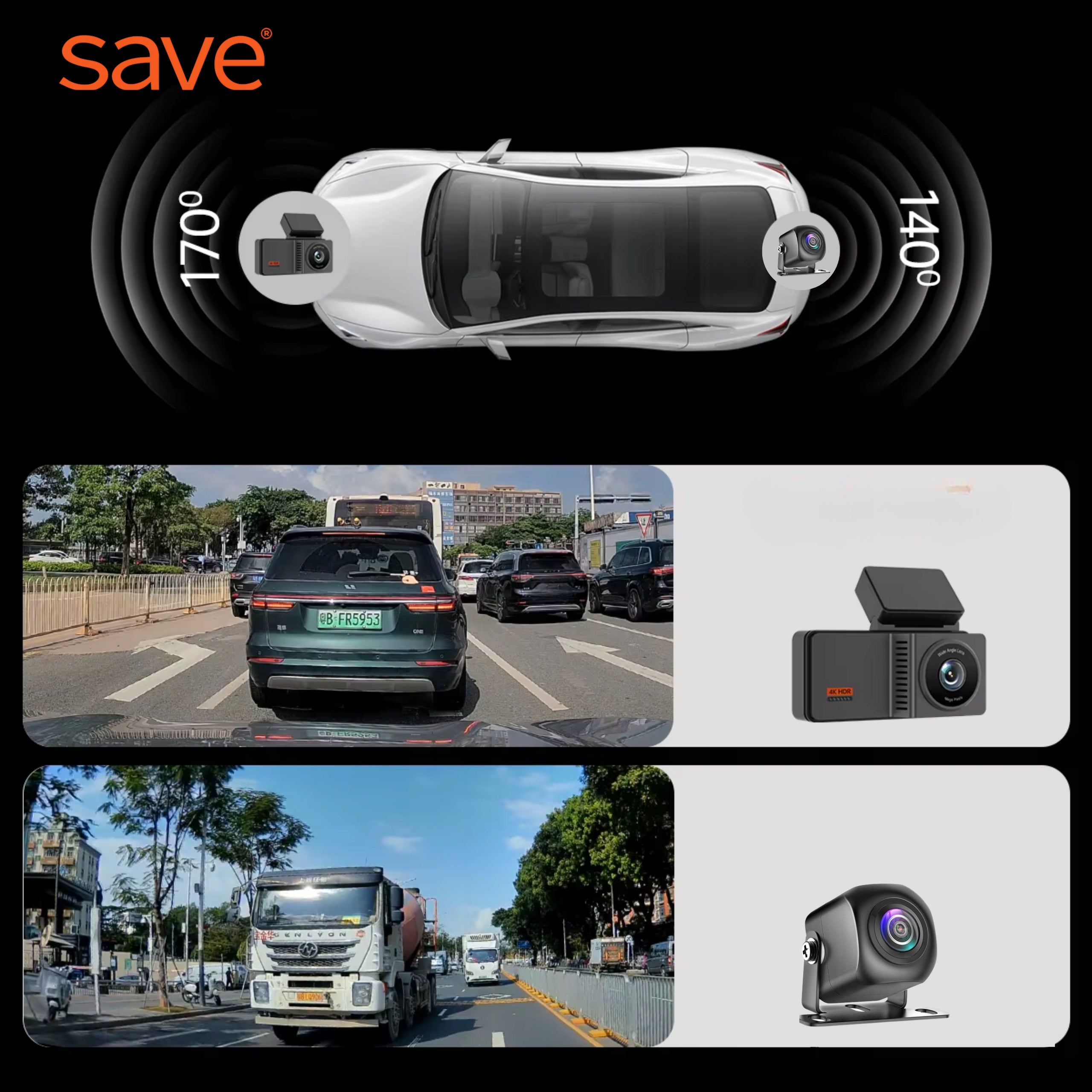 CAR CAMERA VIDEO RECORDER REVERSING CAMERA 4K FRONT 2K REAR MENU PL Manufacturer code Rejestrator jazdy 4K 2K kamera tylnia