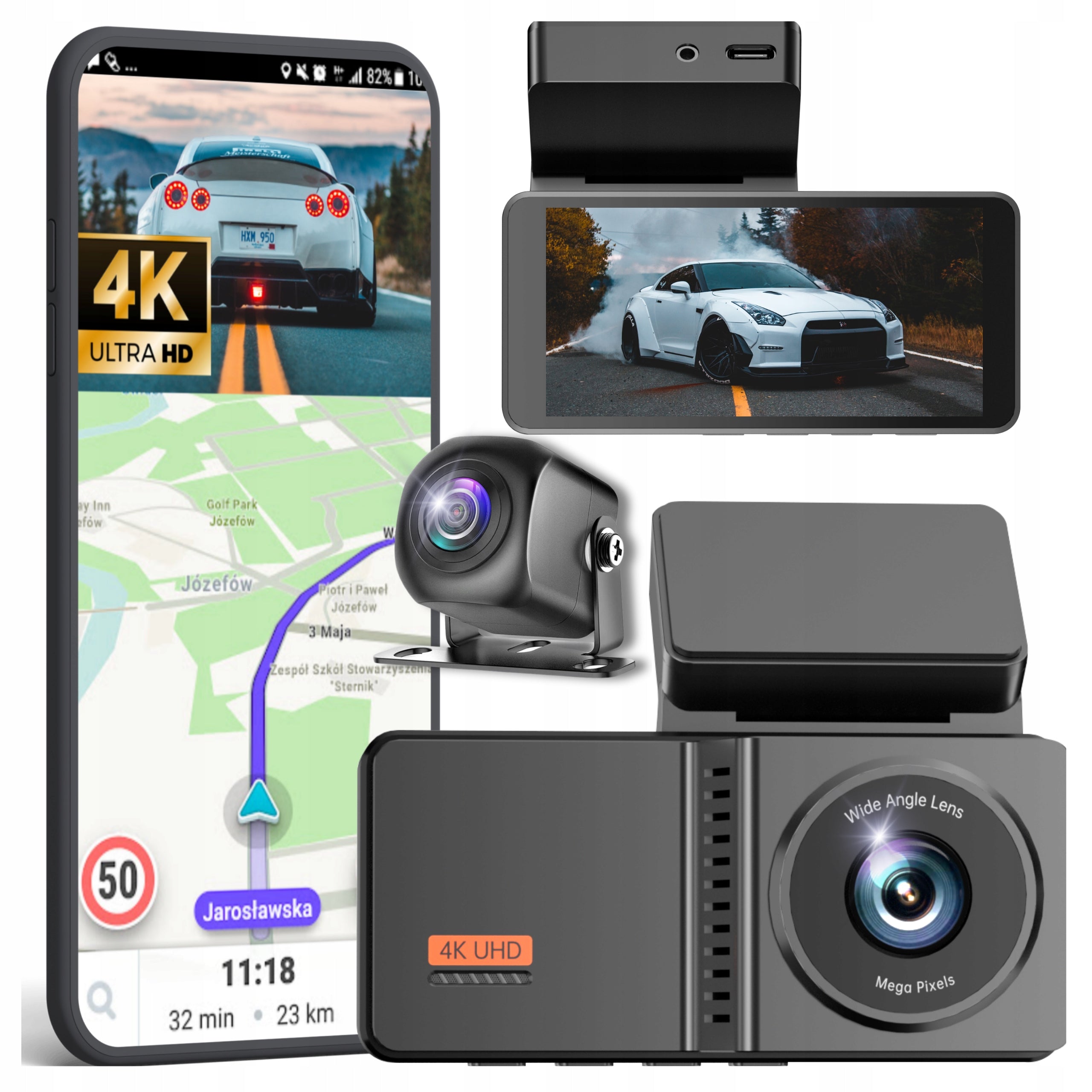 CAR CAMERA VIDEO RECORDER REVERSING CAMERA 4K FRONT 2K REAR MENU PL
