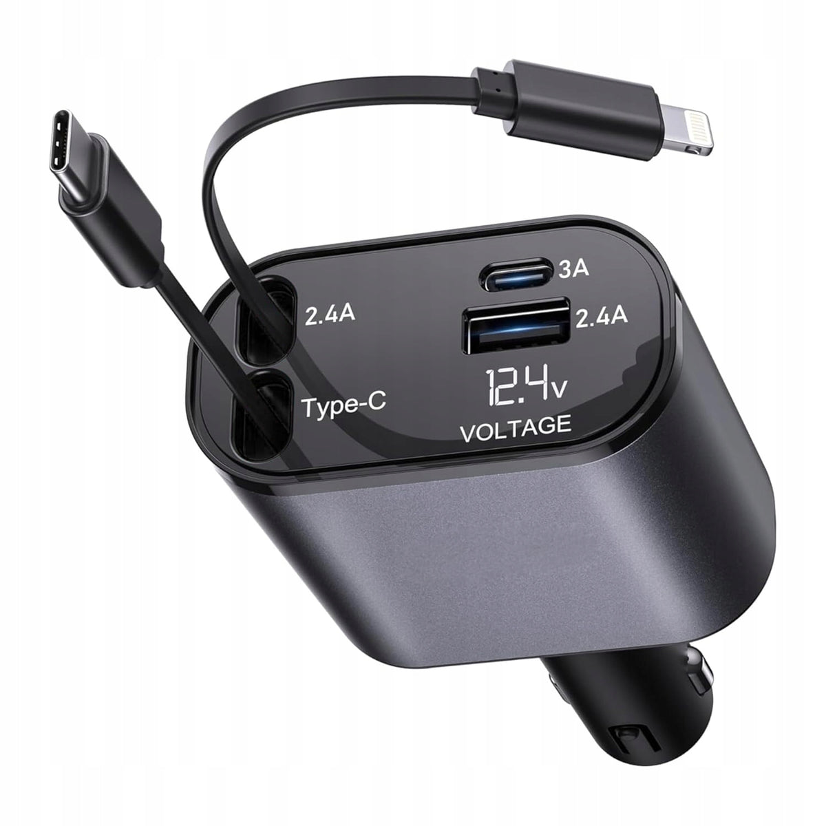 CAR CHARGER 4in1 JOINT RETRACTOR 120W FAST CHARGING USB-C+USB-A Brand no brand