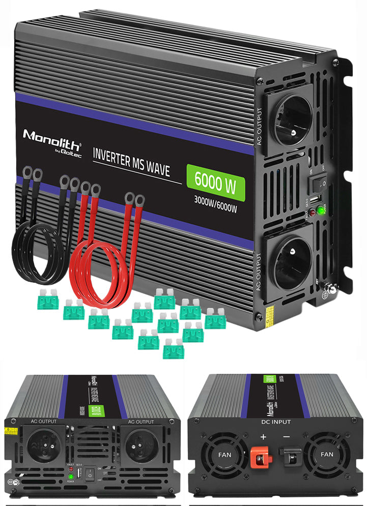 CAR CONVERTER 12V 230V 3000W/6000W SINE MODF. HEATER COMPUTER