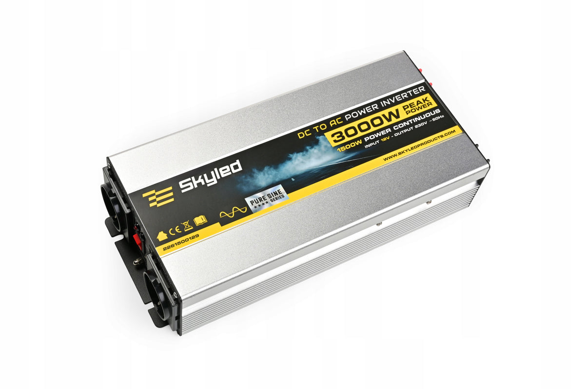 CAR CONVERTER 1500W / 3000W 12V 230V FULL SINE, USB, REMOTE CONTROL