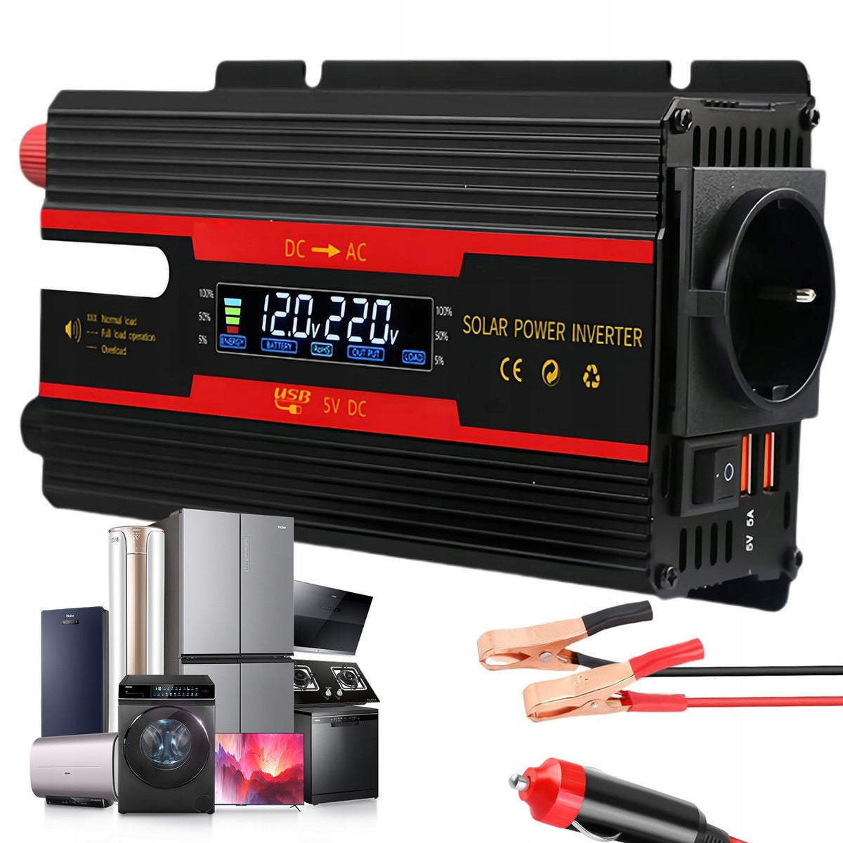 CAR CONVERTER 2000W 12V/24V POLION 1200W PURE SINE
