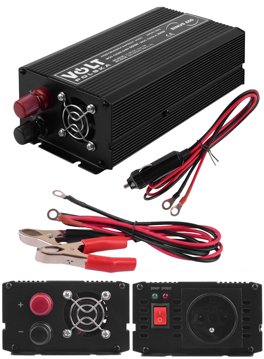 CAR CONVERTER FULL SINE VOLT Poland 24V 300W 600W + USB TIR