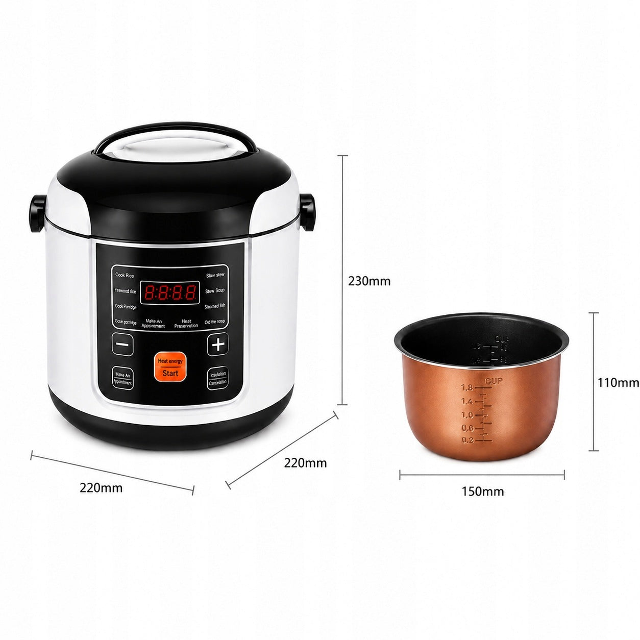 CAR COOKER RICE COOKER MULTICOOKER POT COOKER CAR TRUCK 2L 200W Manufacturer code sennifar 5018