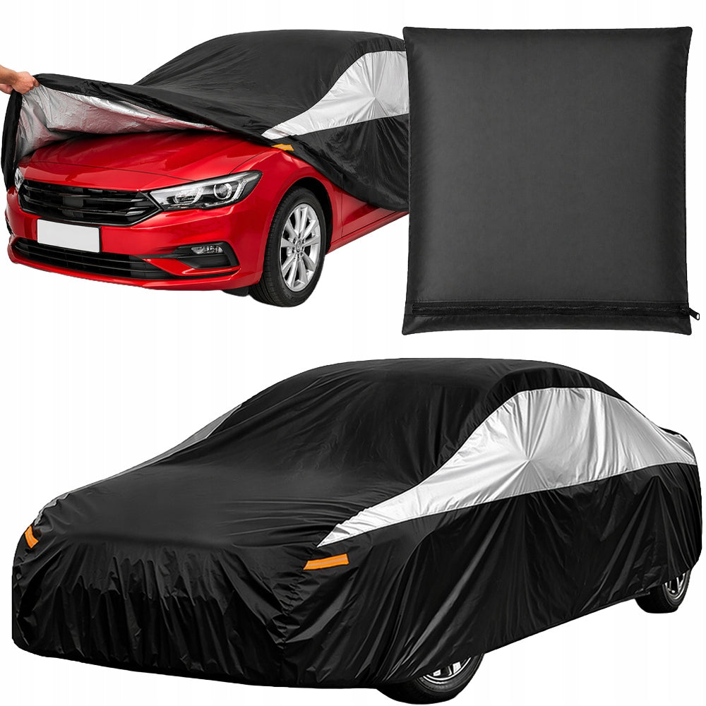 CAR COVER AUTO YEAR-ROUND WATERPROOF TARPAULIN BLACK SIZE L