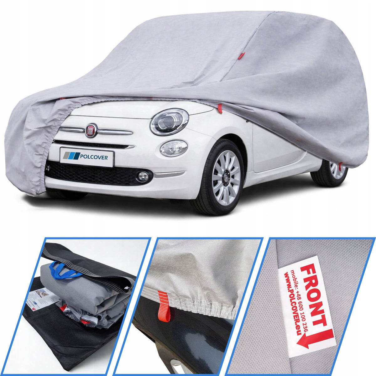 CAR COVER Fiat 500 II,III 3 LAYERS Practic | POLCOVER