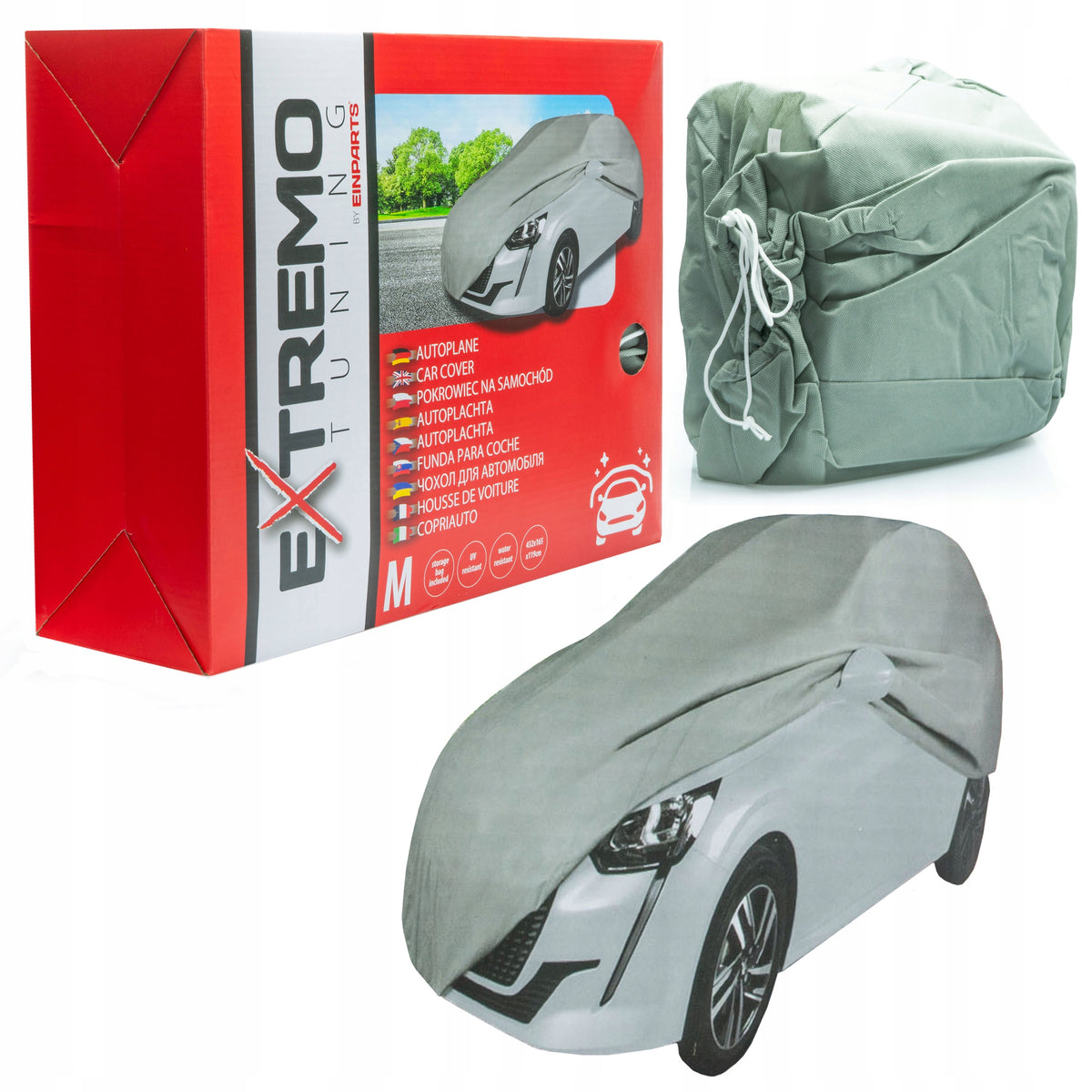 CAR COVER WATERPROOF M 432 cm YEAR-ROUND PROTECTIVE TARPAULIN