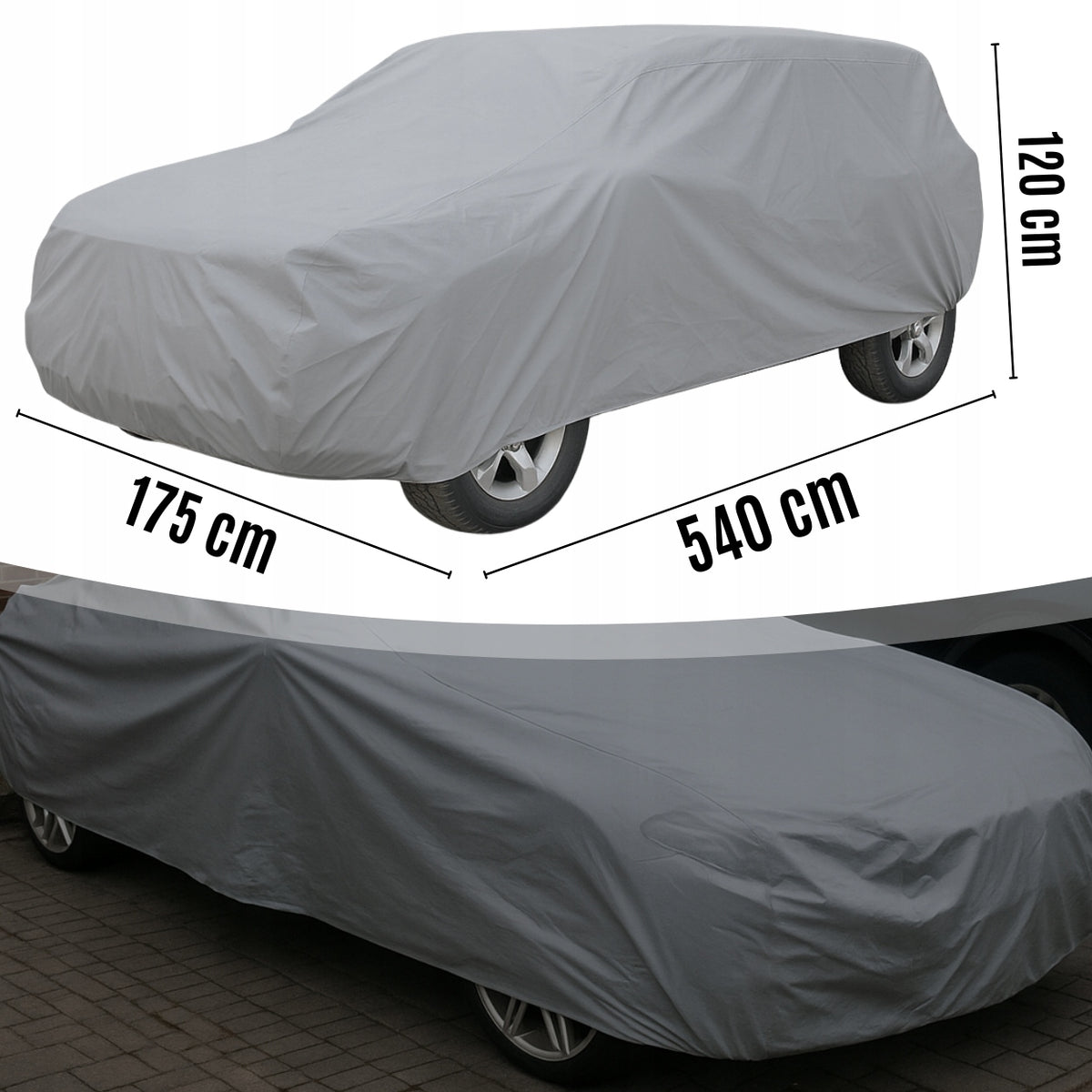 CAR COVER WATERPROOF TARPAULIN FOR AUTO XXL 540CM WINTER GREY Manufacturer no brand