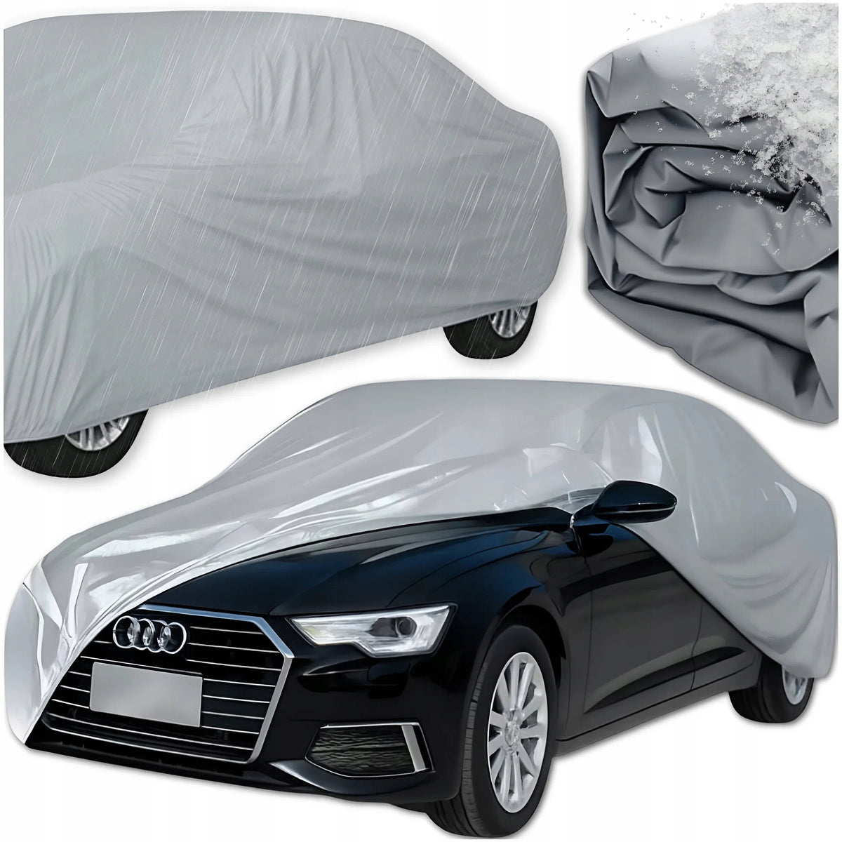 CAR COVER WATERPROOF TARPAULIN FOR AUTO XXL 540CM WINTER GREY