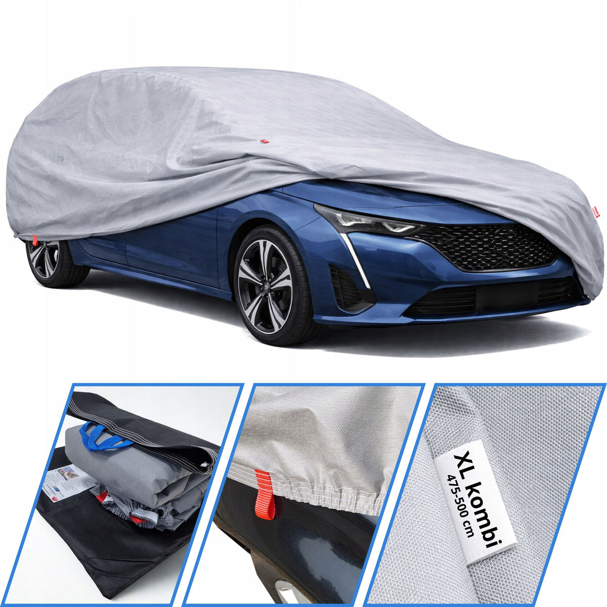 CAR COVER auto r. XL KOMBI 475-500cm 3 layers PRACTIC