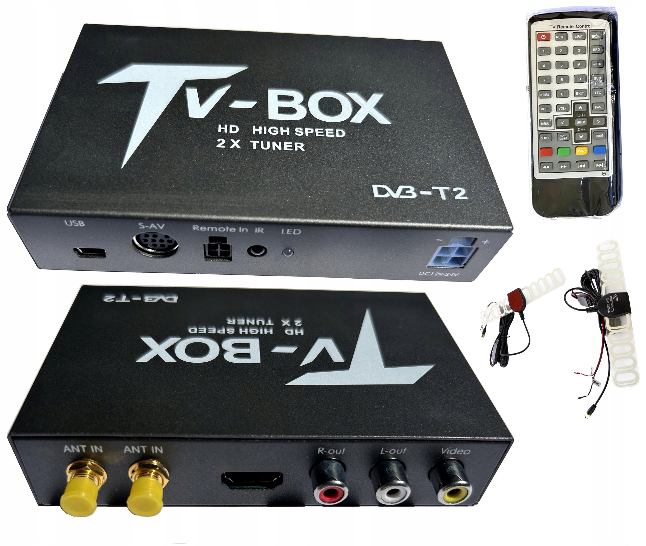 CAR DIGITAL TUNER 12V TV SET-TOP BOX DVB-T2 H.265 HEVC HDMI