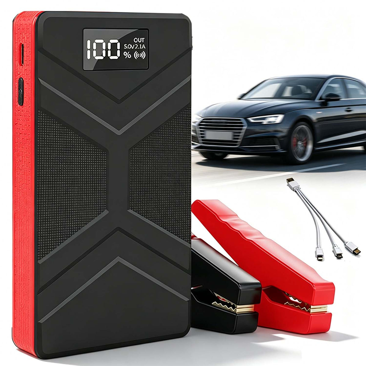 CAR EMERGENCY POWER SUPPLY 30000MAH LED POWER BANK USB HIGH QUALITY