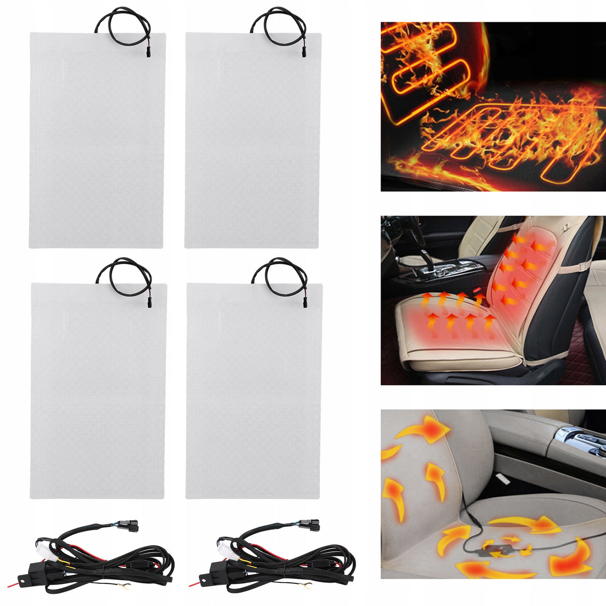 CAR HEATING MAT FOR UPHOLSTERY CARBON FIBER SET DC 12V 25W Packaging status original