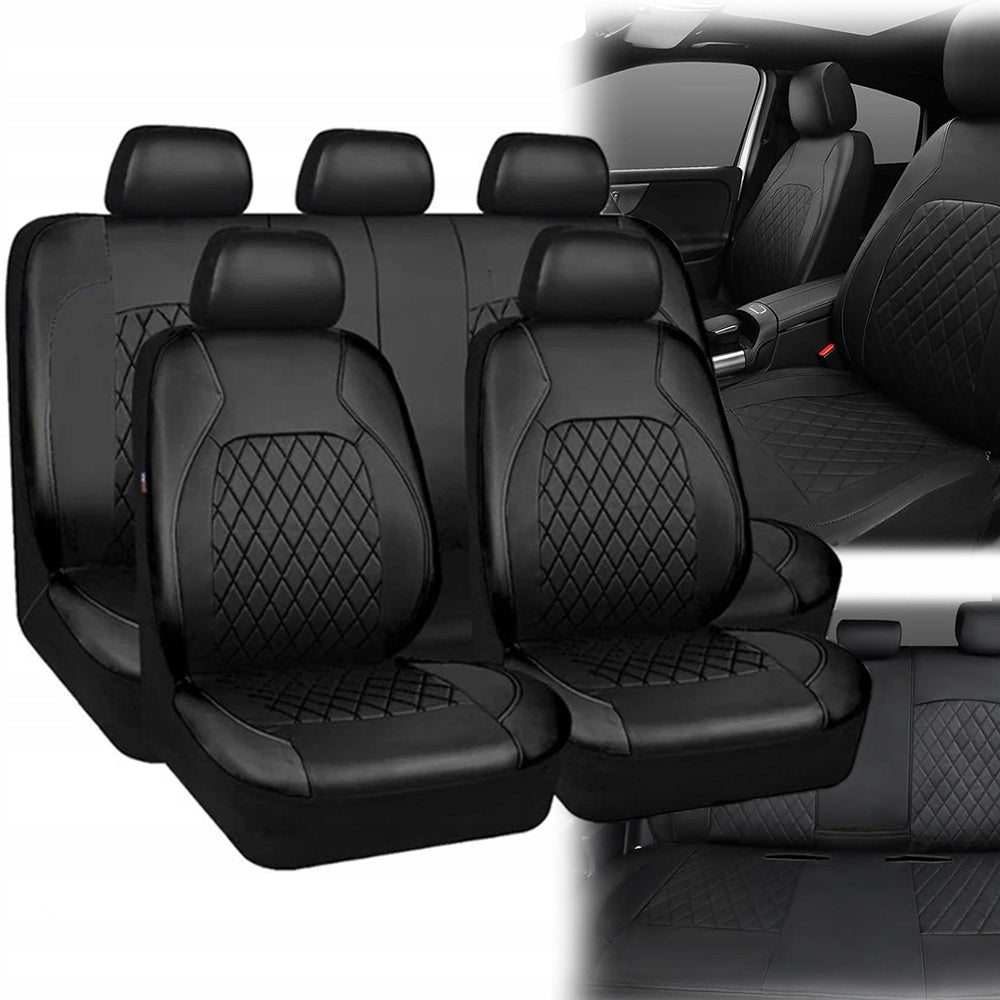 CAR LEATHER COVERS SEATS BLACK ECO LEATHER SEAT SET Manufacturer no brand