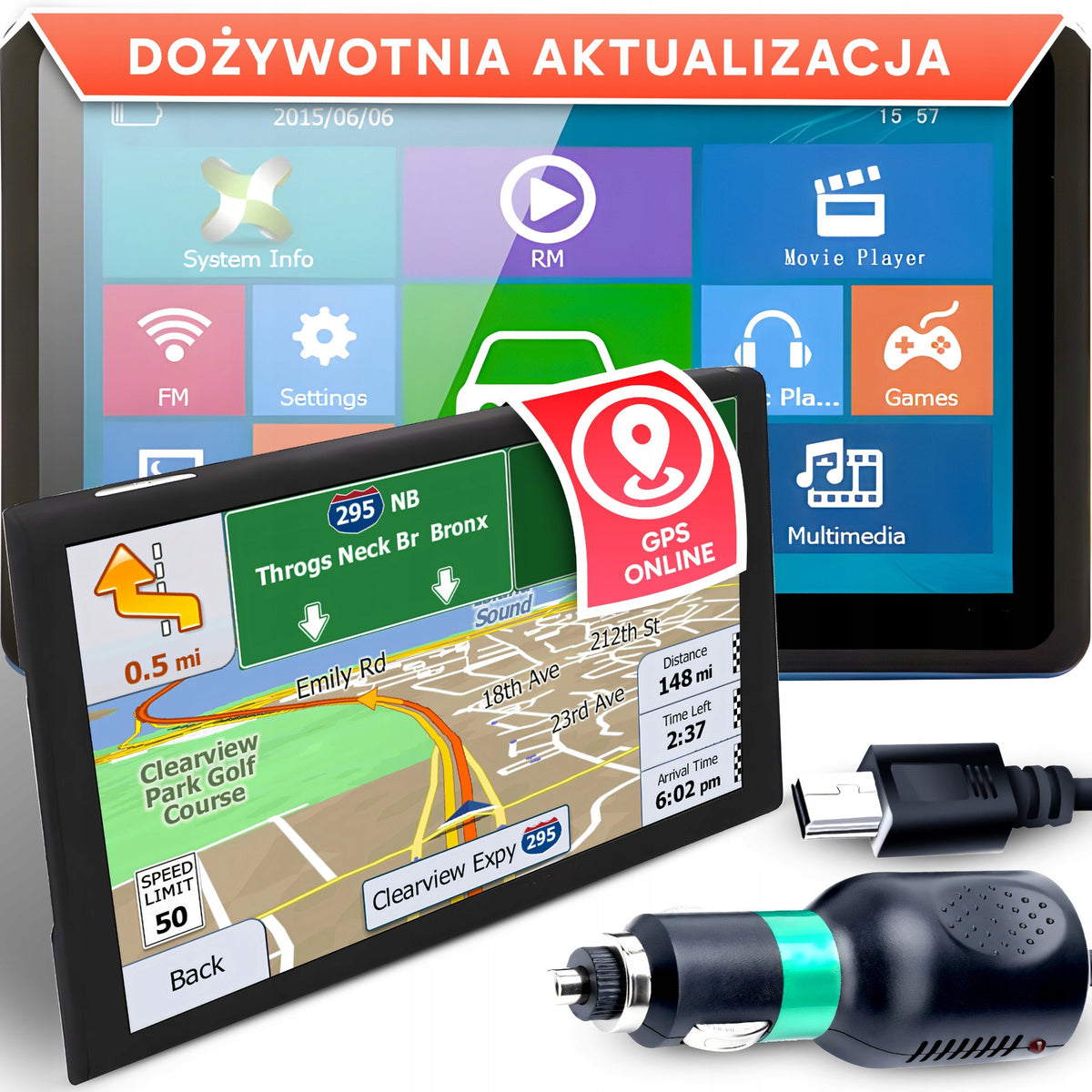 CAR NAVIGATION GPS TABLET FOR CAR 9" TOUCH MAP OF EUROPE 8GB HANDLE Packaging status original